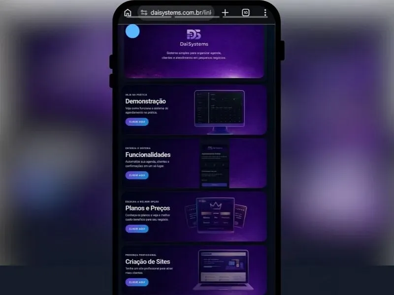 Página simples para organizar links de um negócio