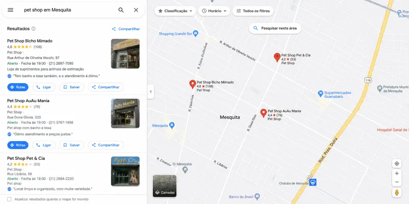 cliente buscando serviço no Google em Mesquita (imagem ilustrativa)