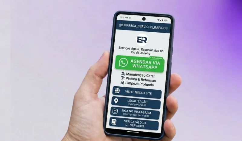 Exemplo de link na bio para Instagram