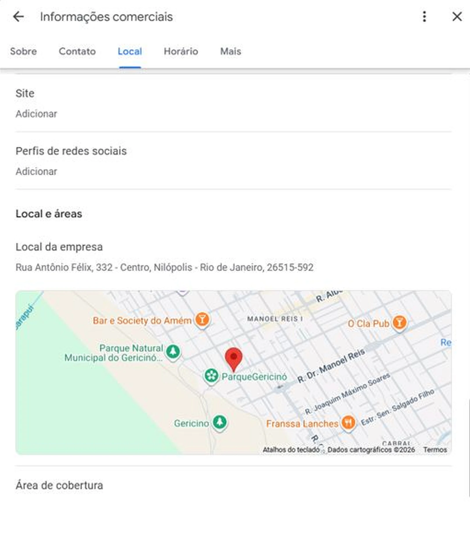 Perfil da A Bastos sem site institucional vinculado