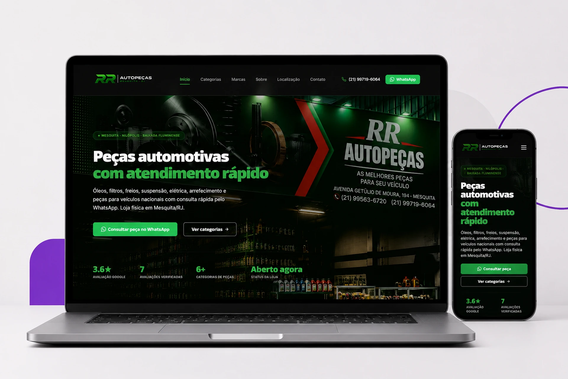 Site da RR Autopeças — case DaiSystems