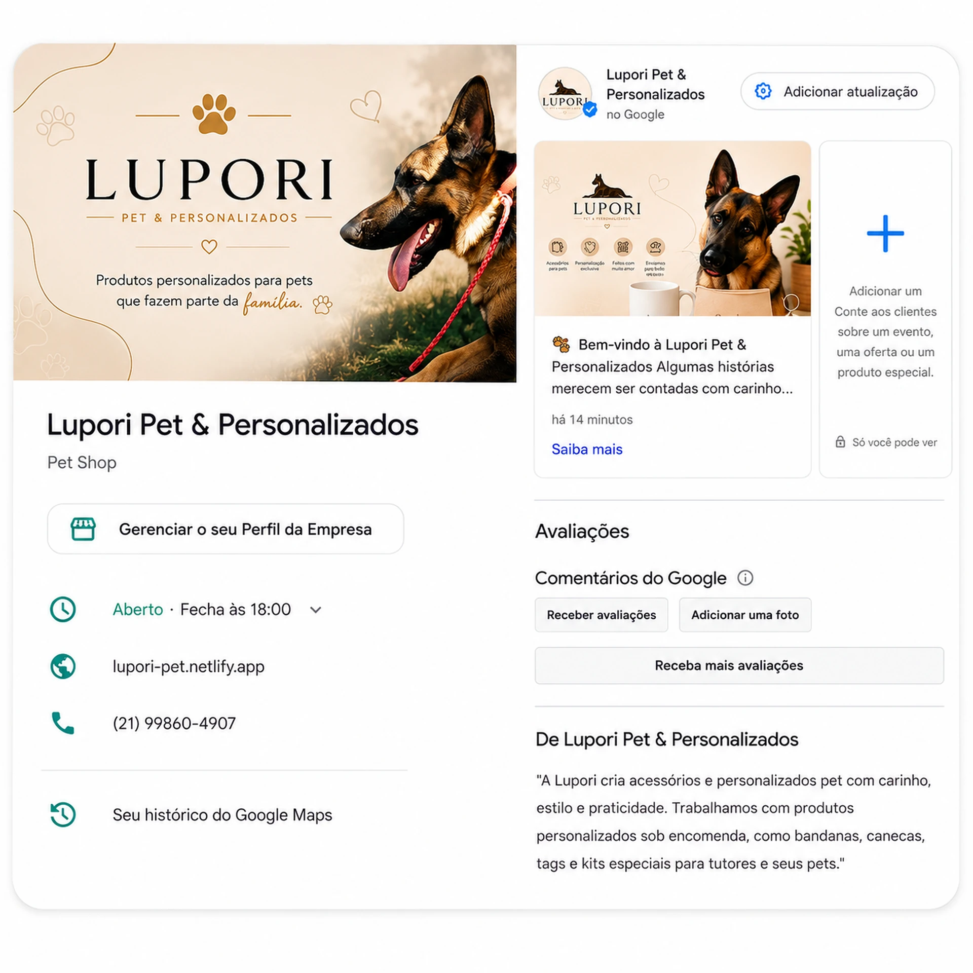 Perfil da Empresa no Google