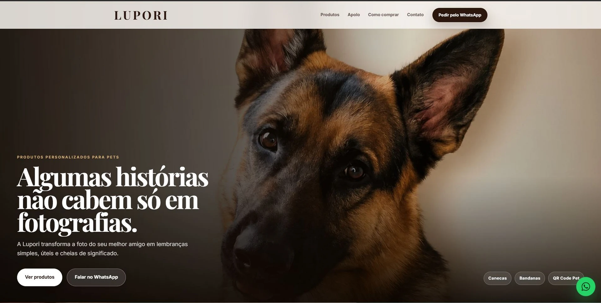 Site da Lupori Pet & Personalizados