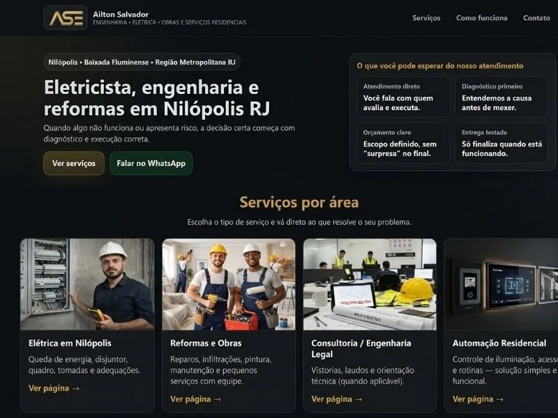 Site simples para pequeno negócio parecer mais profissional