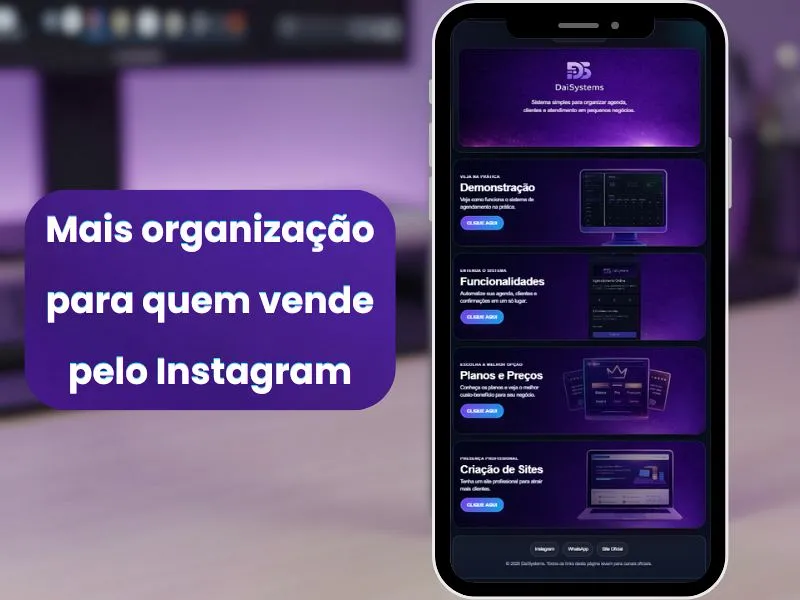 Página de link na bio profissional para pequenos negócios