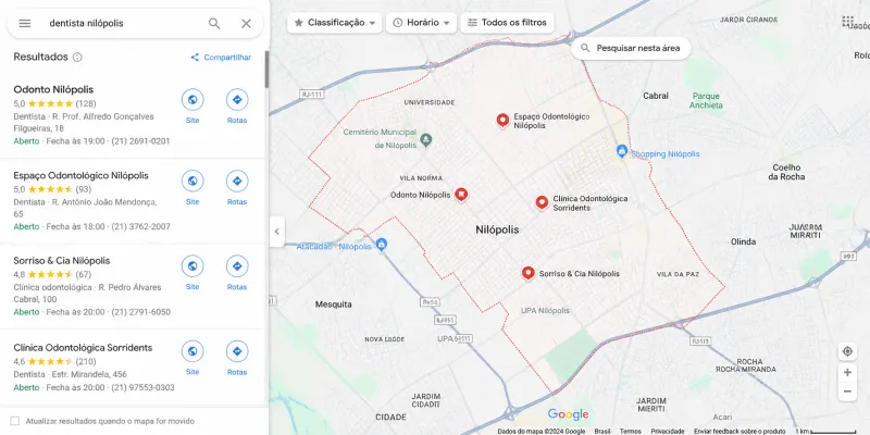 paciente buscando consultório no Google em Nilópolis (imagem ilustrativa)