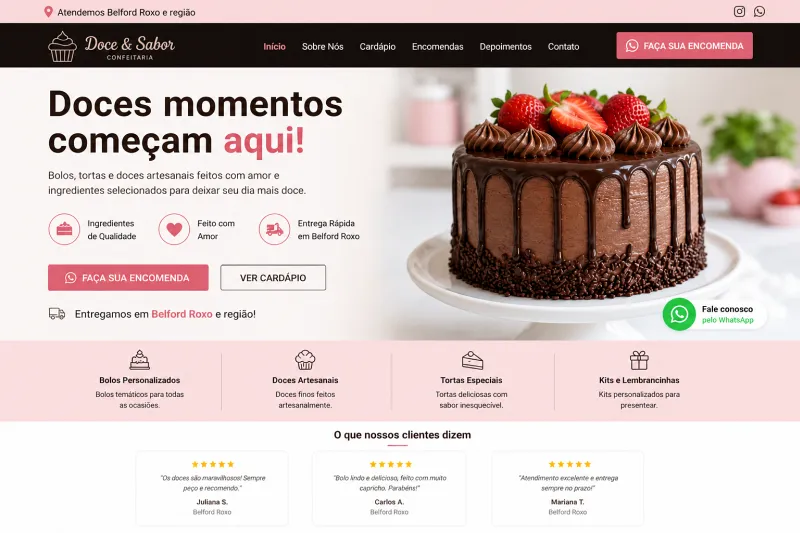 site para confeitaria em Nilópolis (imagem ilustrativa)