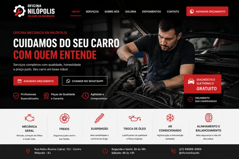 site para oficina mecânica em Nilópolis (imagem ilustrativa)