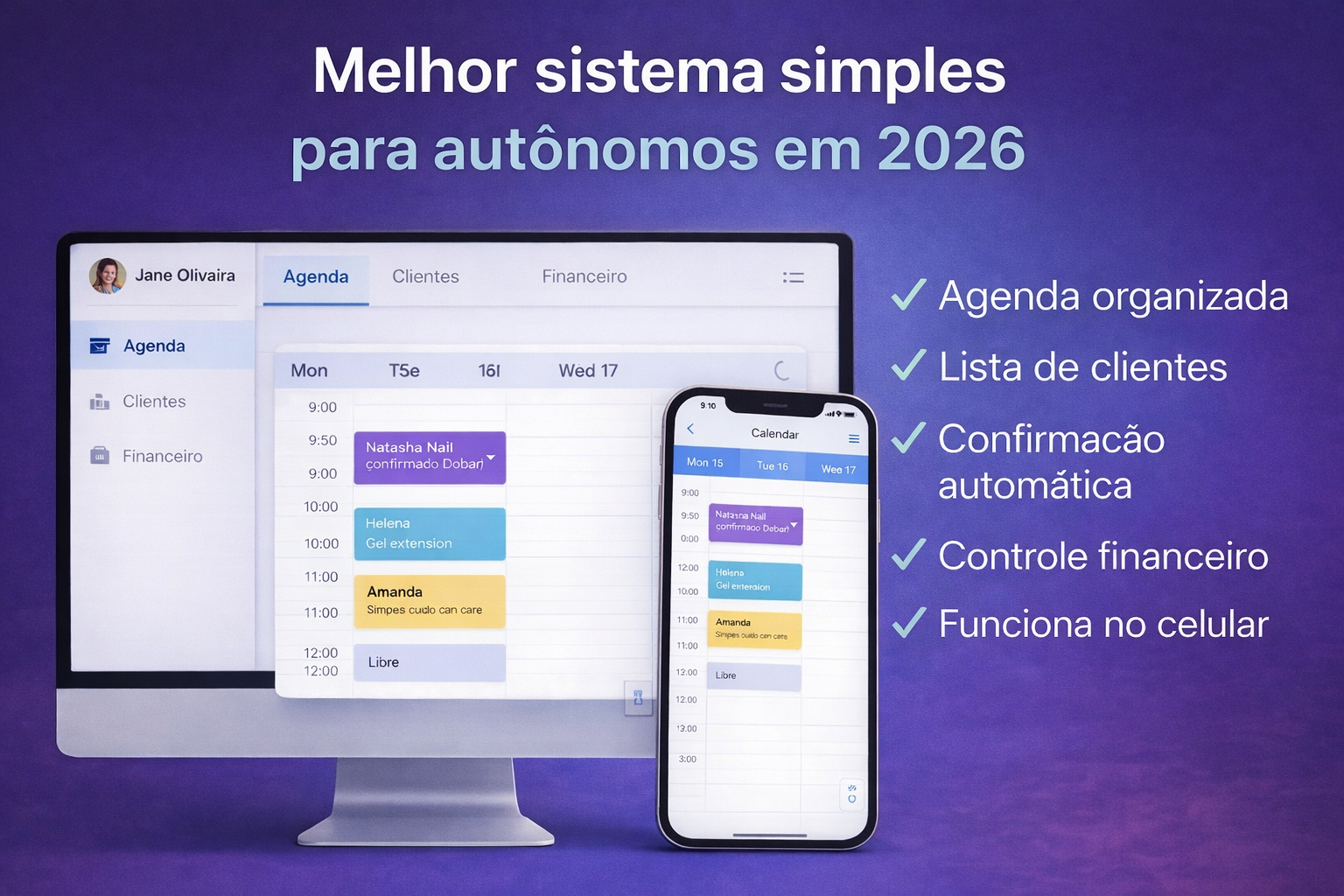 Melhor sistema simples para autônomos em 2026